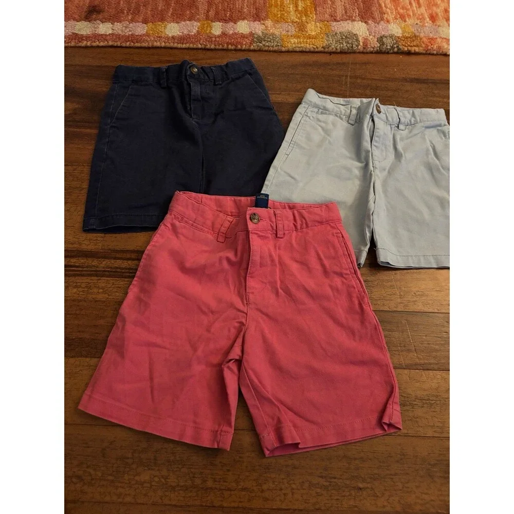 Lot of 3 Polo Ralph Lauren Boys Chino Shorts Size 5 Navy Pink Light Blue